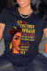 Black Fashion Casual Print Basic O Neck T-Shirts