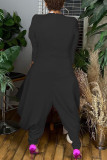 Red Sexy Casual Solid Hollowed Out V Neck Regular Jumpsuits