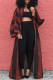 Red Street Print Patchwork Outerwear