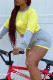 Yellow Casual Solid Patchwork O Neck Long Sleeve Two Pieces