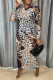 White Street Print Patchwork O Neck Pencil Skirt Dresses