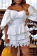 White Sexy Casual Solid Patchwork Off the Shoulder Cake Dresses