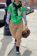 Green Casual Print Patchwork Hooded Collar Long Sleeve Two Pieces