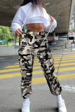 Camouflage Sexy Print Patchwork Harlan Mid Waist Harlan Full Print Bottoms