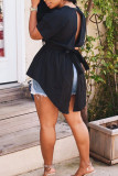 Red Fashion Casual O Neck Short Sleeve Regular Sleeve Regular Solid Tops