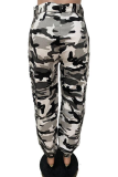 Camouflage Sexy Print Patchwork Harlan Mid Waist Harlan Full Print Bottoms