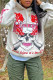 Grey Fashion Casual Skull Head Print Basic Hooded Collar Tops