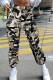 Camouflage Sexy Print Patchwork Harlan Mid Waist Harlan Full Print Bottoms