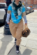 Baby Blue Casual Print Patchwork Hooded Collar Long Sleeve Two Pieces