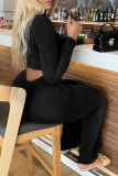Green Sexy Solid Patchwork Half A Turtleneck Long Sleeve Two Pieces
