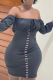 Black Sexy Solid Patchwork Strapless Pencil Skirt Dresses