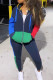 Royal Blue Work Daily Solid Patchwork Hooded Collar Long Sleeve Two Pieces