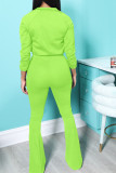 Red Casual Solid Patchwork Zipper Zipper Collar Long Sleeve Two Pieces