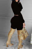 Red Sexy Solid Hollowed Out Patchwork Half A Turtleneck Long Sleeve Two Pieces