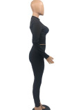 Red Sexy Solid Hollowed Out Patchwork Half A Turtleneck Long Sleeve Two Pieces