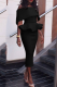 Black Sexy Solid Flounce Off the Shoulder Pencil Skirt Dresses