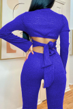 Red Sexy Solid Hollowed Out V Neck Skinny Jumpsuits