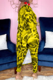 Purple Casual Print Camouflage Print Patchwork Asymmetrical Off the Shoulder Three Quarter Two Pieces