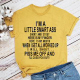 Yellow Fashion Casual Letter Print Basic O Neck T-Shirts