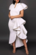 White Party Solid Flounce V Neck Cake Skirt Dresses