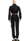 Grey Casual Solid Patchwork Draw String Fold Half A Turtleneck Long Sleeve Two Pieces