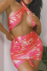 Red Sexy Print Patchwork Halter Pencil Skirt Dresses
