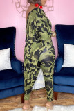Purple Casual Print Camouflage Print Patchwork Asymmetrical Off the Shoulder Three Quarter Two Pieces