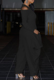 Purple Fashion Casual Solid Basic V Neck Harlan Jumpsuits