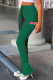 Black Green Fashion Casual Print Patchwork Regular High Waist Conventional Patchwork Bottoms