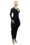 Purple Fashion Casual Solid Basic V Neck Harlan Jumpsuits