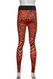 Orange Street Sportswear Print Patchwork Skinny High Waist Pencil Full Print Bottoms