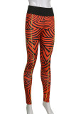 Orange Street Sportswear Print Patchwork Skinny High Waist Pencil Full Print Bottoms