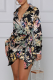 Apricot Sexy Print Turndown Collar Shirt Dress Dresses