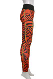 Orange Street Sportswear Print Patchwork Skinny High Waist Pencil Full Print Bottoms
