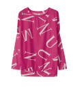 Pink Casual British Style Letter Print Patchwork O Neck Long Sleeve Two Pieces