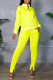 Yellow Casual Solid Patchwork Zipper Collar Long Sleeve Two Pieces