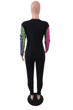 Multicolor Sexy Striped Patchwork V Neck Skinny Jumpsuits