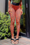 Orange Street Sportswear Print Patchwork Skinny High Waist Pencil Full Print Bottoms
