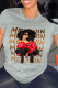 Grey Casual Print Patchwork O Neck T-Shirts