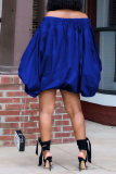Red Casual Print Bandage Crystal Off the Shoulder Lantern Skirt Dresses
