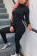 Black Fashion Casual Solid Zipper Turtleneck Skinny Jumpsuits