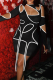 Black Sexy Solid Hollowed Out Half A Turtleneck Pencil Skirt Dresses