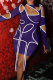 Purple Sexy Solid Hollowed Out Half A Turtleneck Pencil Skirt Dresses