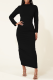 Black Sexy Solid Patchwork V Neck Pencil Skirt Dresses