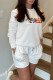 White Fashion Casual Print Basic O Neck Long Sleeve Two Pieces