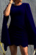 Deep Blue Fashion Sexy Solid Patchwork O Neck Pencil Dresses