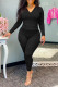 Black Fashion Casual Solid Patchwork Zipper Hooded Collar Long Sleeve Two Pieces
