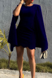 Red Fashion Sexy Solid Patchwork O Neck Pencil Dresses