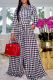 Black Casual Plaid Patchwork Half A Turtleneck Long Sleeve Two Pieces