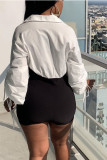 Khaki Casual Solid Patchwork Zipper V Neck Straight Rompers